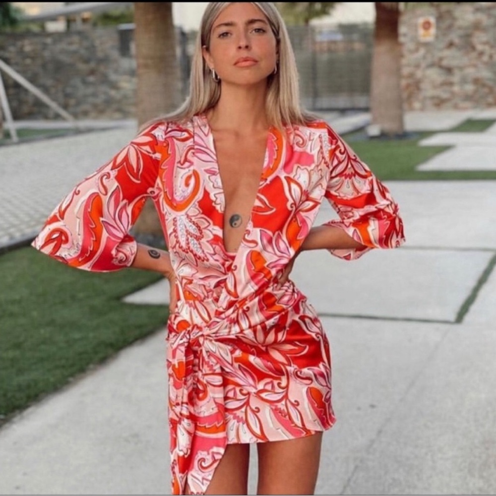 PRINTED MINI DRESS - Picture 2 of 16